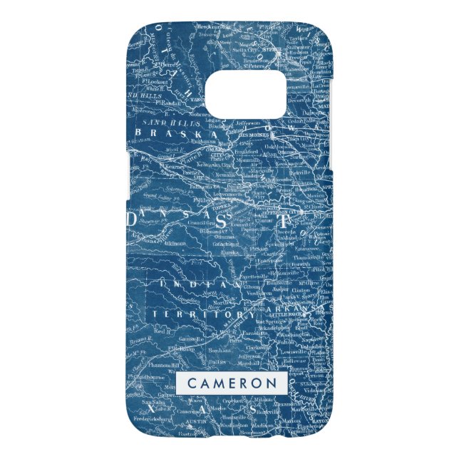 Coque Casemate Pour Samsung Galaxy Ajoutez votre nom | Plan directeur américain (Dos)
