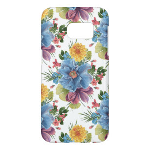 Coque Samsung Galaxy S7 Aquarelles modernes colorées Fleurs Motif