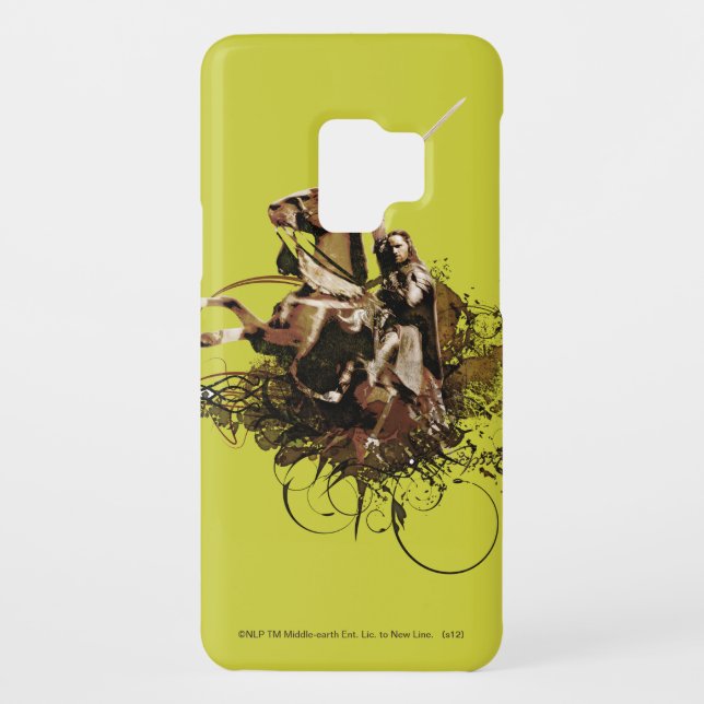 Coque Casemate Pour Samsung Galaxy Aragorn équitation d'un cheval vectoriel collage (Dos)
