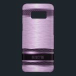 Coque Case-Mate Samsung Galaxy S8 Aspect d'aluminium brossé violet et noir<br><div class="desc">Motif en aluminium brossé noir et violet design métallique. monogramme personnalisé et optionnel. Le design est disponible sur d'autres produits et peut être demandé sur n'importe quel produit que nous offrons à. Ce n'est pas un métal mais une image qui a l'air métallique.</div>