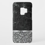 Coque Case-Mate Pour Samsung Galaxy S9 Black faux marbre noir & blanc motif biologique<br><div class="desc">Une élégante image moderne de marbre noir aux veines blanches biologiques que accentuée d'un motif moderne moderne noir et blanc. Une touche d'argent.</div>