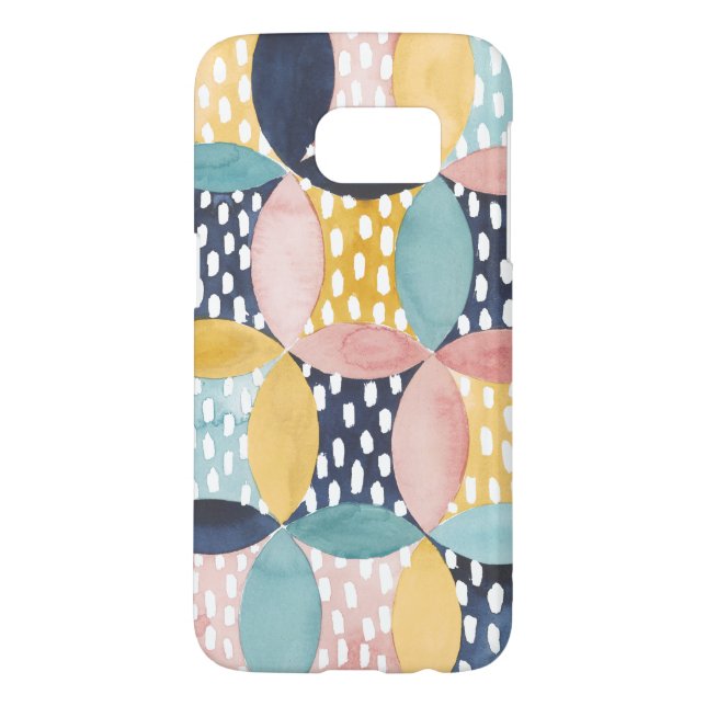 Coque Casemate Pour Samsung Galaxy Cercles géométriques aquarelle (Dos)