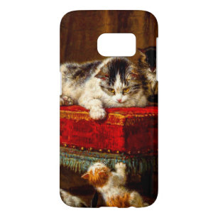 Coque Samsung Galaxy S7 Chat et chatons Jouer avec chaise