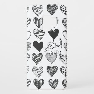 Coque Case-Mate Pour Samsung Galaxy S9 Chat noir et blanc et Motif de coeur