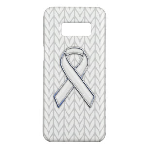 Coque Case-Mate Samsung Galaxy S8 Chevrons blancs Knit Ribbon Sensibilisation Imprim