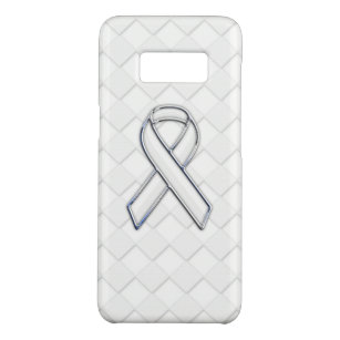 Coque Case-Mate Samsung Galaxy S8 Chrome White Ribbon Sensibilisation sur la décorat