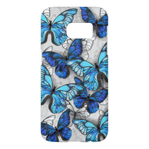 Coque Samsung Galaxy S7 Composition des White and Blue Butterflies