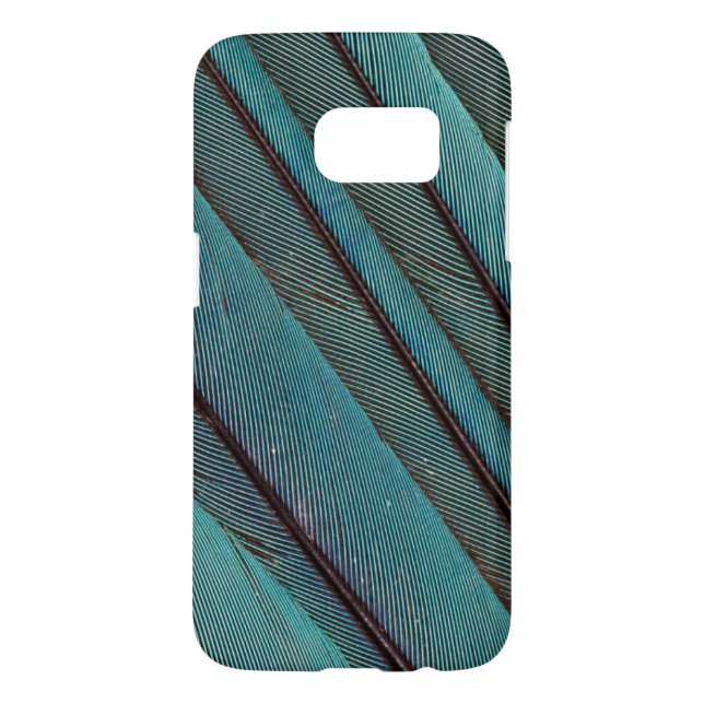 Coque Casemate Pour Samsung Galaxy Conception de plume de martin-pêcheur de turquoise (Dos)