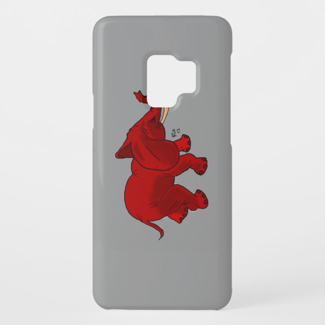 Coque Casemate Pour Samsung Galaxy Conception rouge d'éléphant (Dos)