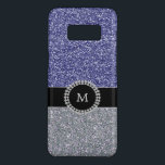 Coque Case-Mate Samsung Galaxy S8 Cool Monogramme diamant parties scintillant bleu a<br><div class="desc">Coque avec motif à parties scintillant argent et bleu et monogramme de diamants.</div>