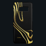 Coque Case-Mate Samsung Galaxy S8 Cool noir et faux or tourbillons design<br><div class="desc">Design moderne élégant noir et or abstrait cool tourbillonnant design.</div>