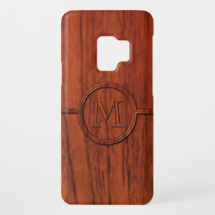 Coque Case-Mate Pour Samsung Galaxy S9 Copie en bois d'acajou de monogramme
