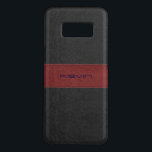 Coque Case-Mate Samsung Galaxy S8 Cuir Vintage noir et rouge pointu<br><div class="desc">Elégant cuir cousu vintage rouge et noir avec monogramme personnalisé</div>