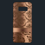 Coque Case-Mate Samsung Galaxy S8 Cuivre Brown Damas et torsades Revêtement métalliq<br><div class="desc">Élégant damas et tourbillons métalliques marron en cuivre métallique. monogramme personnalisable. Il vient en plusieurs couleurs et d'autres sont à venir. Vous pouvez demander votre couleur ou obtenir de l'aide pour customiser n'importe quelle de mes créations en contactant ArtOnWear design.</div>