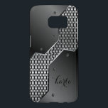 Coque Samsung Galaxy S7 Design géométrique moderne noir et gris<br><div class="desc">Design métallique cool avec maillage métallique motif sans couture géométrique et design géométrique moderne noir. monogramme personnalisé et optionnel.</div>