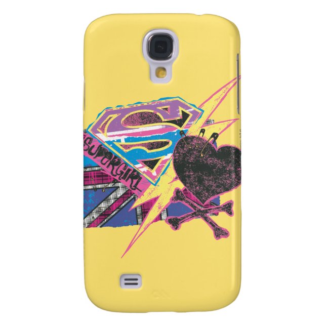 Coque Casemate Pour Samsung Galaxy Drapeau supergirl et os croisés (Dos)
