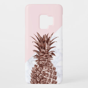Coque Case-Mate Pour Samsung Galaxy S9 Elégant joli rose d'ananas en marbre blanc