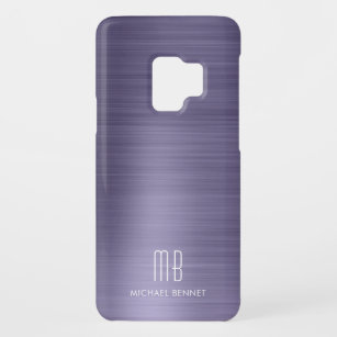 Coque Case-Mate Pour Samsung Galaxy S9 Élégant Monogramme violet métallique