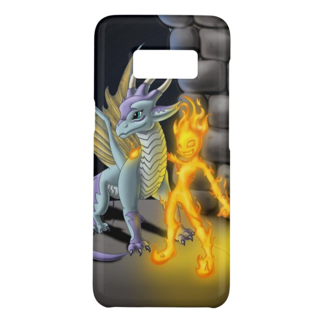 Coque Casemate Pour Samsung Galaxy Élément de feu et dragon (Dos)