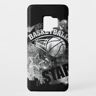 Coque Case-Mate Pour Samsung Galaxy S9 Étoiles De Basket-Ball, Basket-Ball Noir Grunge