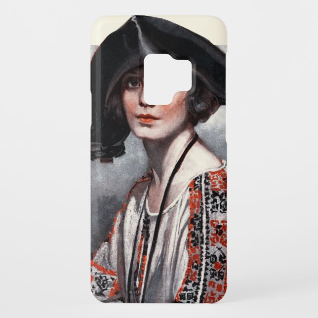 Coque Casemate Pour Samsung Galaxy Femme dans le chemisier brodé (Dos)