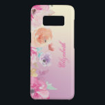 Coque Case-Mate Samsung Galaxy S8 Fille Chic Aquarelle Floral - Personnalisé<br><div class="desc">Fleur girly adorable avec votre nom.</div>