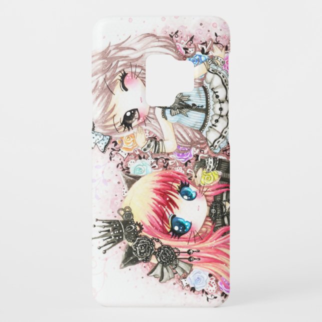 Coque Casemate Pour Samsung Galaxy Filles mignonnes de chat dans le style de lolita (Dos)