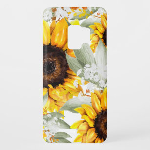 Coque Case-Mate Pour Samsung Galaxy S9 Fleur de tournesol Jaune Floral Rustique Automne F