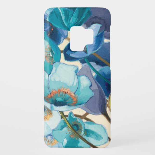 Coque Casemate Pour Samsung Galaxy Fleurs dans différentes nuances de pourpre et de (Dos)