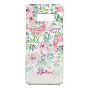 Coque Case-Mate Samsung Galaxy S8 Fleurs roses Aquarelles Motif Monogram GR3