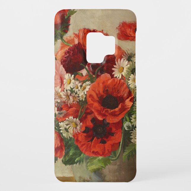 Coque Casemate Pour Samsung Galaxy Fleurs vintages, pavots (Dos)