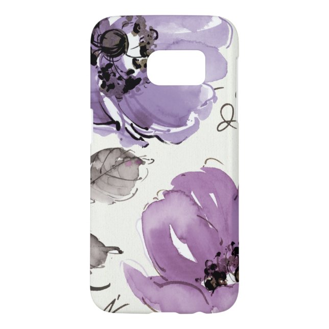 Coque Casemate Pour Samsung Galaxy Fleurs violettes (Dos)