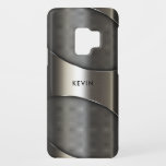 Coque Case-Mate Pour Samsung Galaxy S9 Gris métallique Conception géométrique<br><div class="desc">Elégant design géométrique gris métallique masculin.</div>