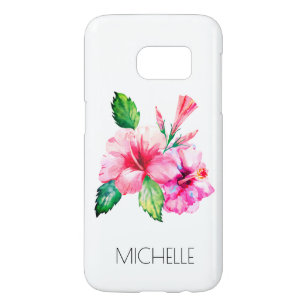 Coque Samsung Galaxy S7 Hibiscus floral tropical personnalisé