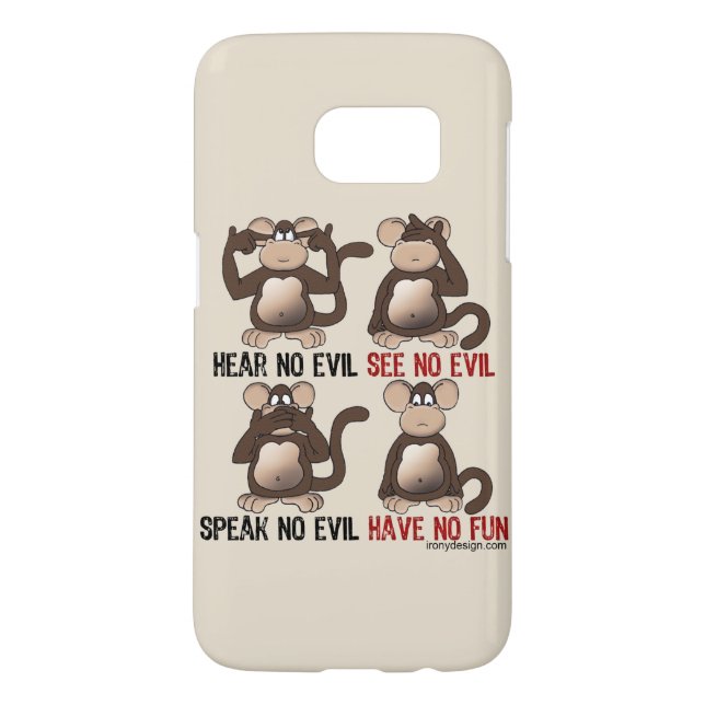 Coque Casemate Pour Samsung Galaxy Humeur sage de singes (Dos)