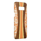 Coque Casemate Pour Samsung Galaxy Laniakea Hawaiian Faux Wood Surf- Orange (Dos/Droite)