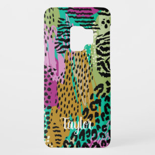 Coque Case-Mate Pour Samsung Galaxy S9 Leopard Animal coloré Imprimer Nom personnalisé