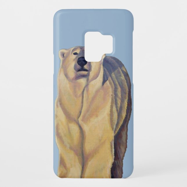 Coque Casemate Pour Samsung Galaxy L'ours de caisse de galaxie d'art d'ours blanc (Dos)