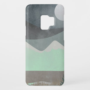 Coque Case-Mate Pour Samsung Galaxy S9 Lune moderne et montagnes Paysage Abstrait Art