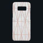 Coque Case-Mate Samsung Galaxy S8 Marbre rose de blanc d'or de triangles<br><div class="desc">Un or rose de faux géométrique moderne,  à la mode et chic de triangles avec des rayures et formes sur le marbre blanc</div>