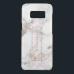 Coque Case-Mate Samsung Galaxy S8 Monogramme de marbre blanc Faux<br><div class="desc">Simple élégante pierre en faux marbre gris clair avec cadre rose-or et monogramme personnalisable.</div>
