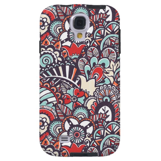 Coque Casemate Pour Samsung Galaxy Motif à doodle floral Paisley (Dos)
