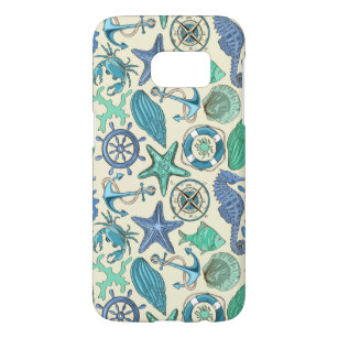Coque Samsung Galaxy S7 Motif d'animaux marins Turquoises