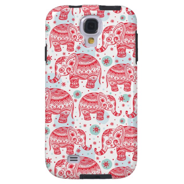Coque Casemate Pour Samsung Galaxy Motif d'éléphant rouge (Dos)
