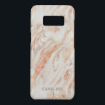 Coque Case-Mate Samsung Galaxy S8 Motif en marbre Rose avec nom<br><div class="desc">Un beau motif en marbre rose rose avec un nom personnalisé que vous pouvez personnaliser avec votre nom ou autre texte.</div>