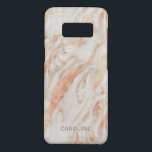 Coque Case-Mate Samsung Galaxy S8 Motif en marbre Rose avec nom<br><div class="desc">Un beau motif en marbre rose rose avec un nom personnalisé que vous pouvez personnaliser avec votre nom ou autre texte.</div>