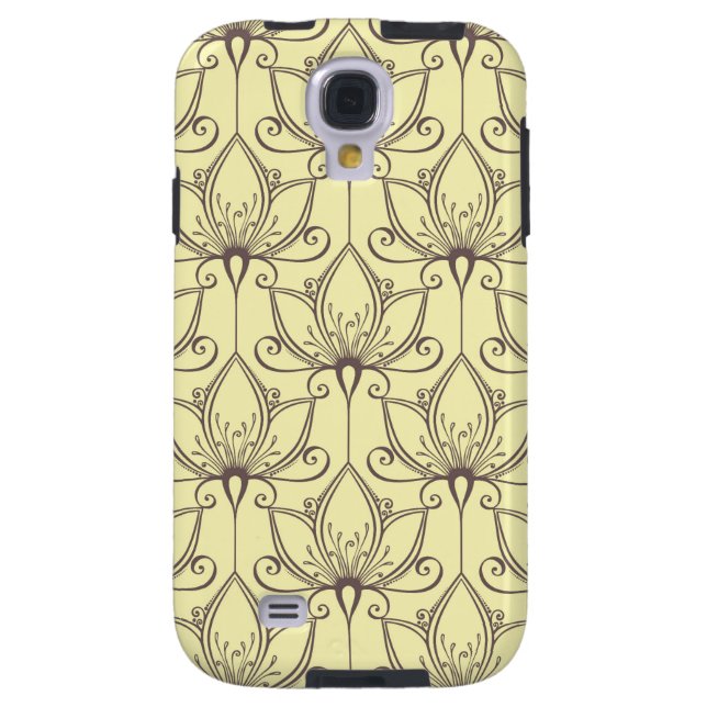 Coque Casemate Pour Samsung Galaxy Motif floral à la crème (Dos)