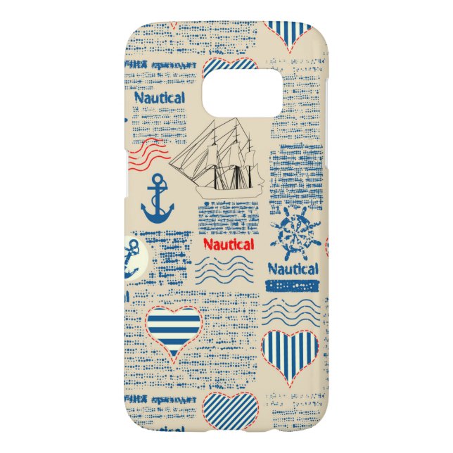 Coque Casemate Pour Samsung Galaxy Motif nautique de journal (Dos)