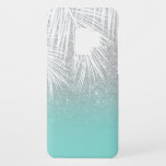 Coque Case-Mate Pour Samsung Galaxy S9 Ombre tropical moderne de parties scintillantes<br><div class="desc">Ombre blanc tropical moderne de parties scintillantes d'argent de palmier sur la turquoise bleue d'oeufs de robbin par tendance Girly</div>