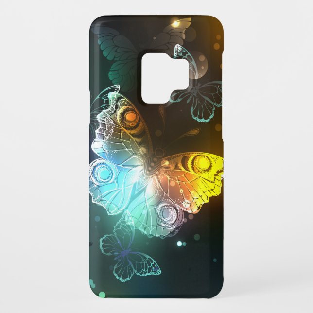 Coque Casemate Pour Samsung Galaxy Papillon lumineux et papillons de nuit (Dos)